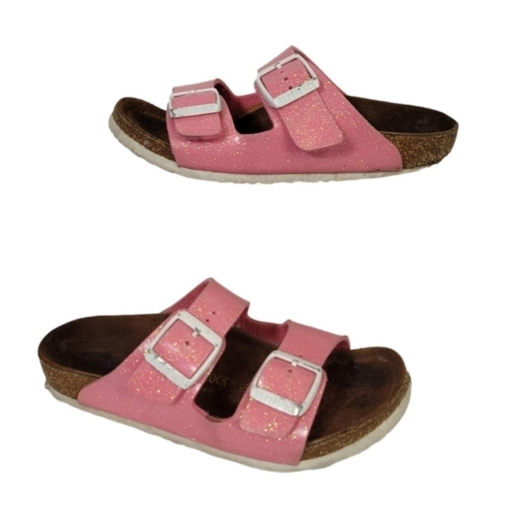 BIRKENSTOCK Arizona Pink Glitter Double Buckle Sandals EU Size 34 /US 3.5